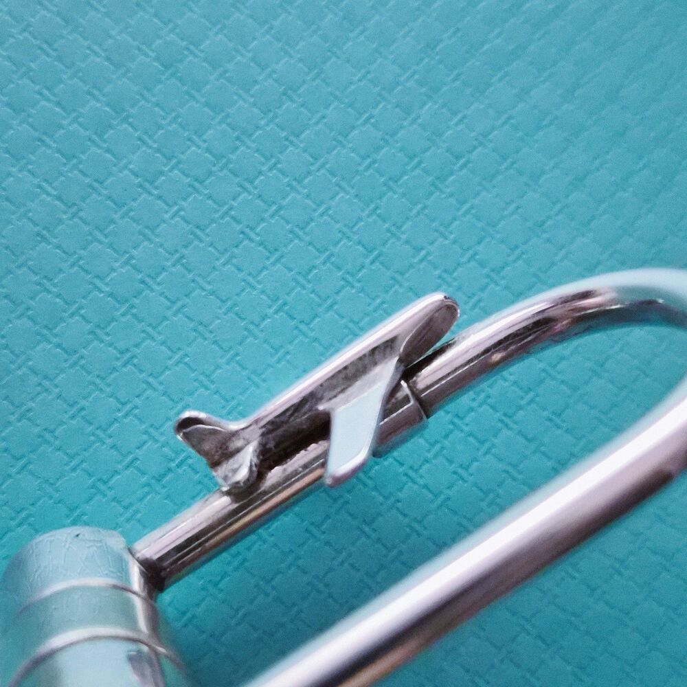 RARE Tiffany & Co. Sterling Silver Globe & Airplane Travel Lock Key Ring - Picture 6 of 11